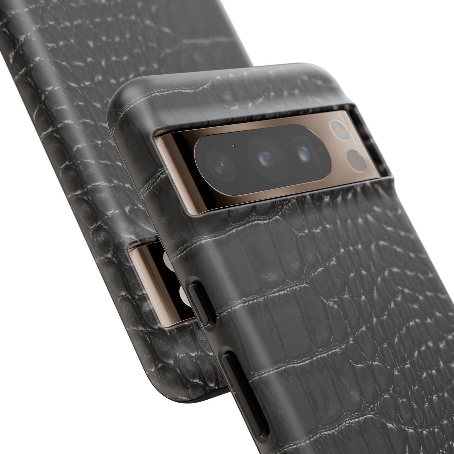 Black Crocodile Print Google Pixel Phone Case