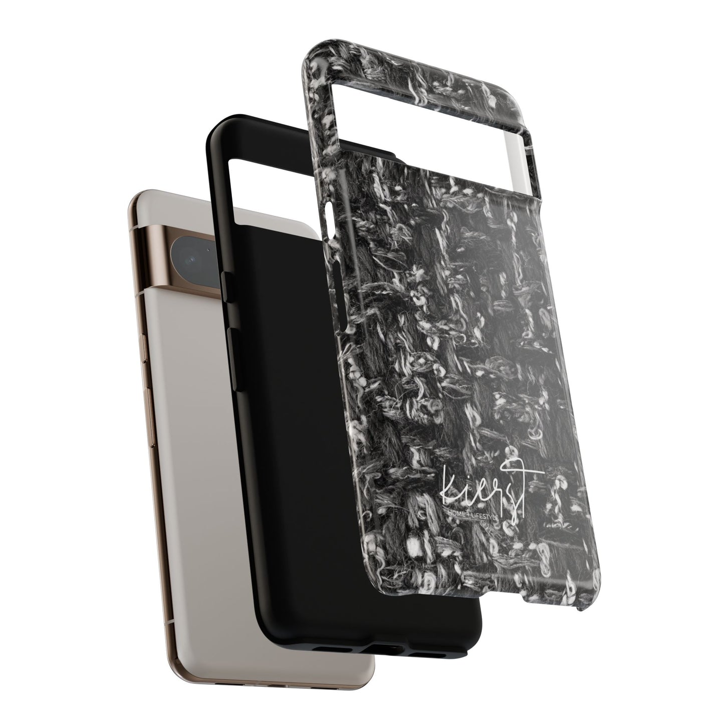 Grey Tweed Print Google Pixel Phone Case