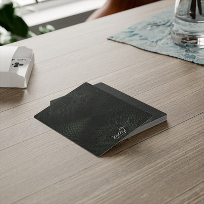 Deep Rich Green Snake Print Poker Playing Cards