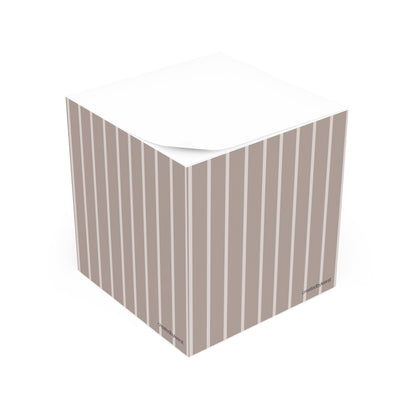 Beige and Brown Vertical Stripes Note Cube