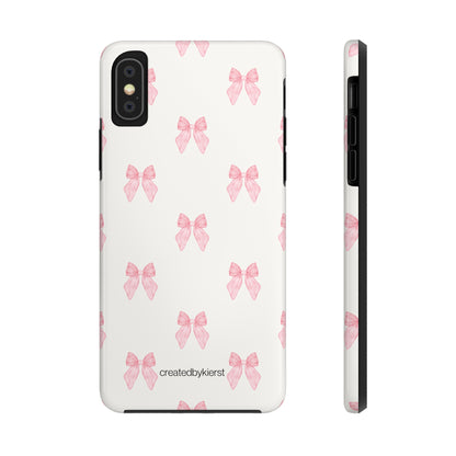 Pink Multiple Bows on Beige iPhone Case