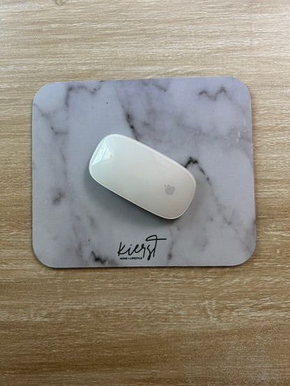 Lived-In Grey + White Marble Mouse Pad