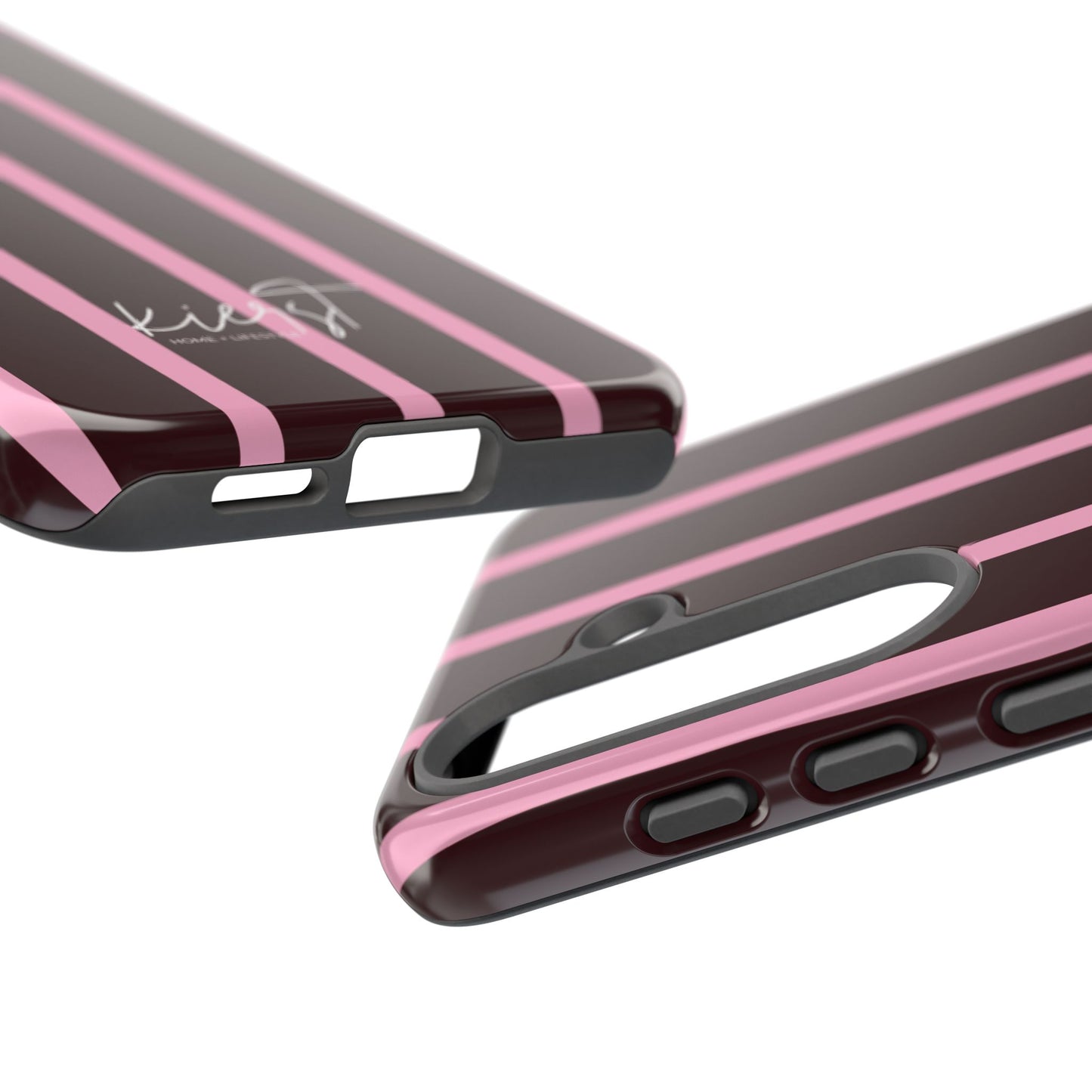 Signature Velvet Noir + Pink Stripes Samsung Galaxy Phone Case