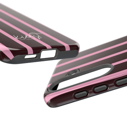 Signature Velvet Noir + Pink Stripes Samsung Galaxy Phone Case