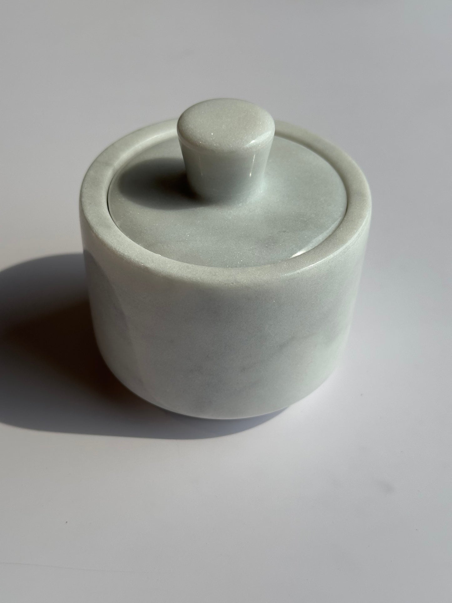 Marble Spice Cellar with Lid | Luxe Kitchen Storage in White and Grey or Black Marble