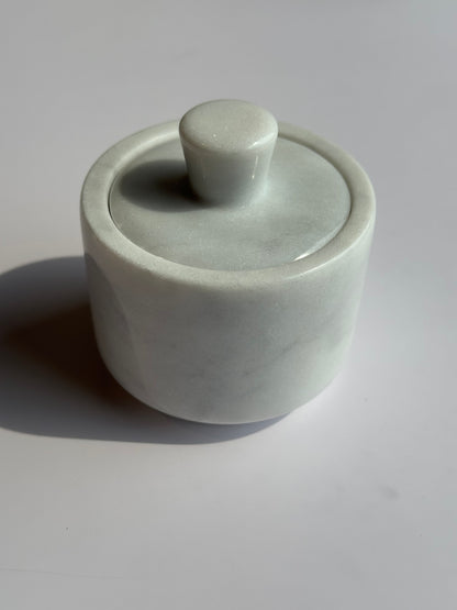 Marble Spice Cellar with Lid | Luxe Kitchen Storage in White and Grey or Black Marble