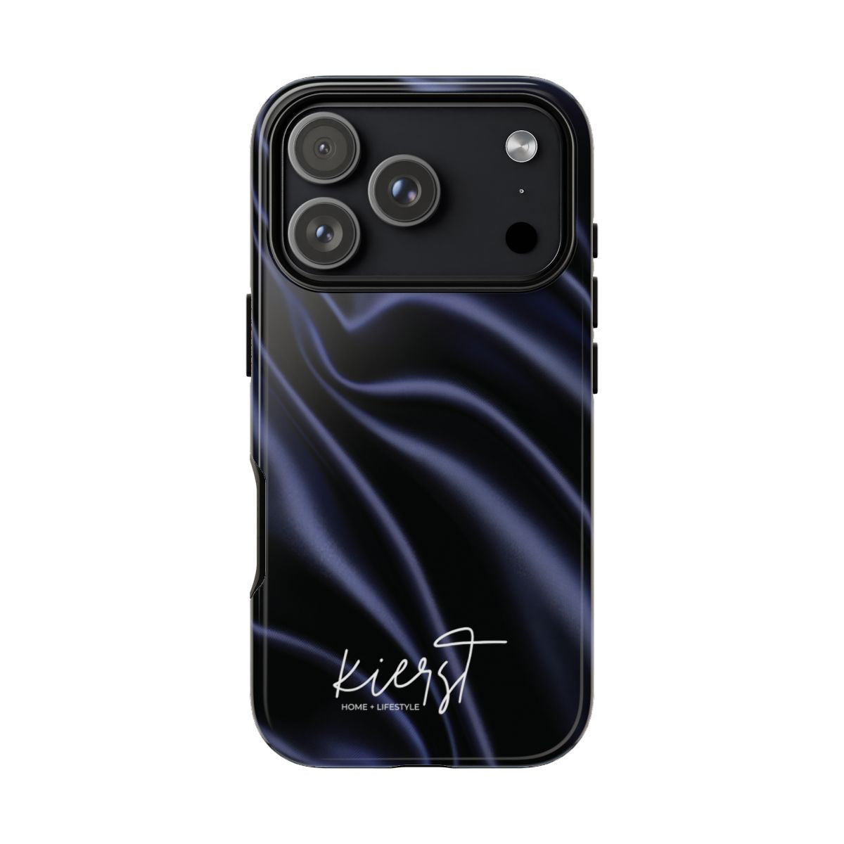 Navy Silk Print iPhone Case