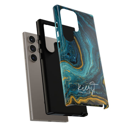 Gold & Teal Marble Samsung Galaxy Case | Swirled Depth Meets Everyday Edge