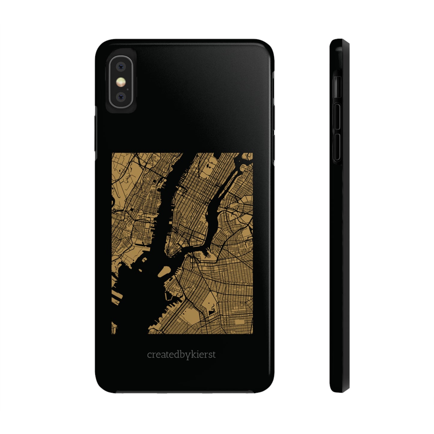 Black and Gold NYC Map iPhone Case