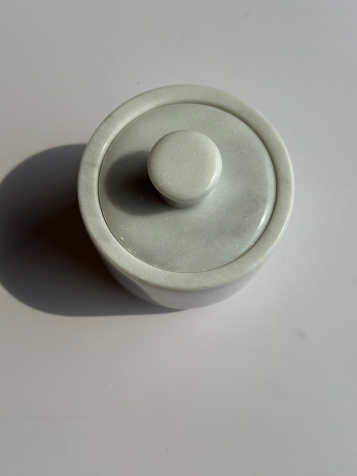 Marble Spice Cellar with Lid | Luxe Kitchen Storage in White and Grey or Black Marble