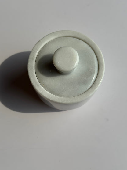 Marble Spice Cellar with Lid | Luxe Kitchen Storage in White and Grey or Black Marble