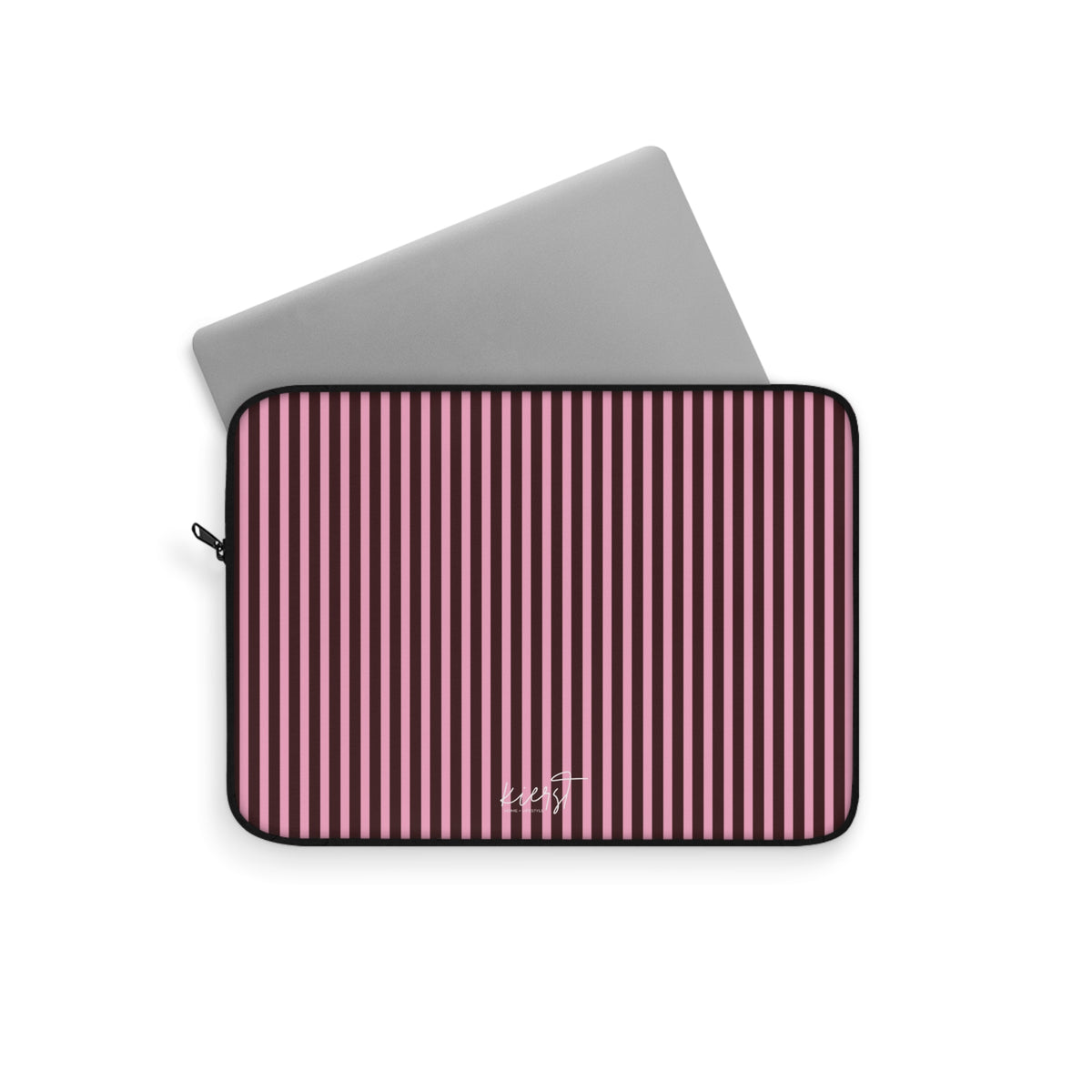 Signature Velvet Noir + Pink Stripes Laptop Sleeve