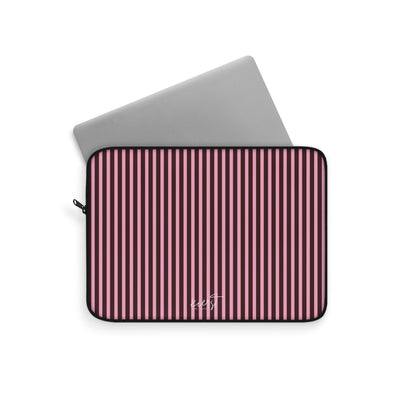 Signature Velvet Noir + Pink Stripes Laptop Sleeve