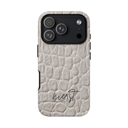 Cream Reptile Print iPhone Case