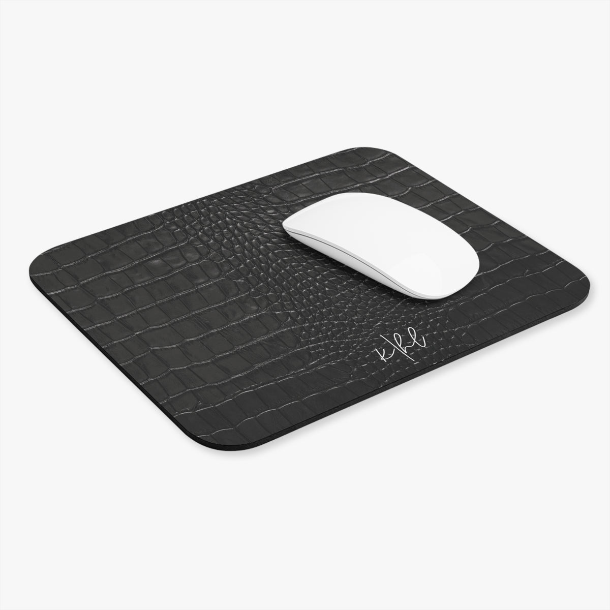 Black Crocodile Print Mouse Pad