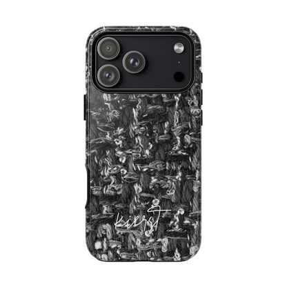 Grey Tweed Print iPhone Case