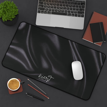 Black Silk Print Desk Mat