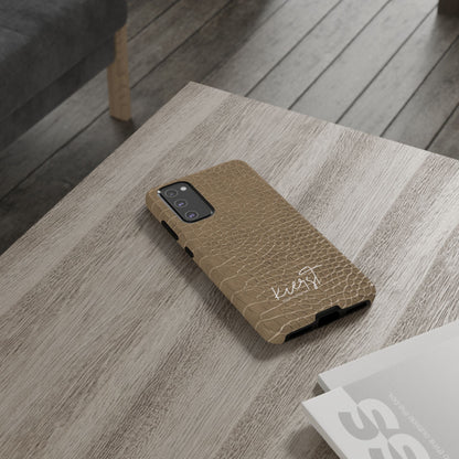 Tan Alligator Print Samsung Galaxy Phone Case | Subtle Statement, Everyday Style