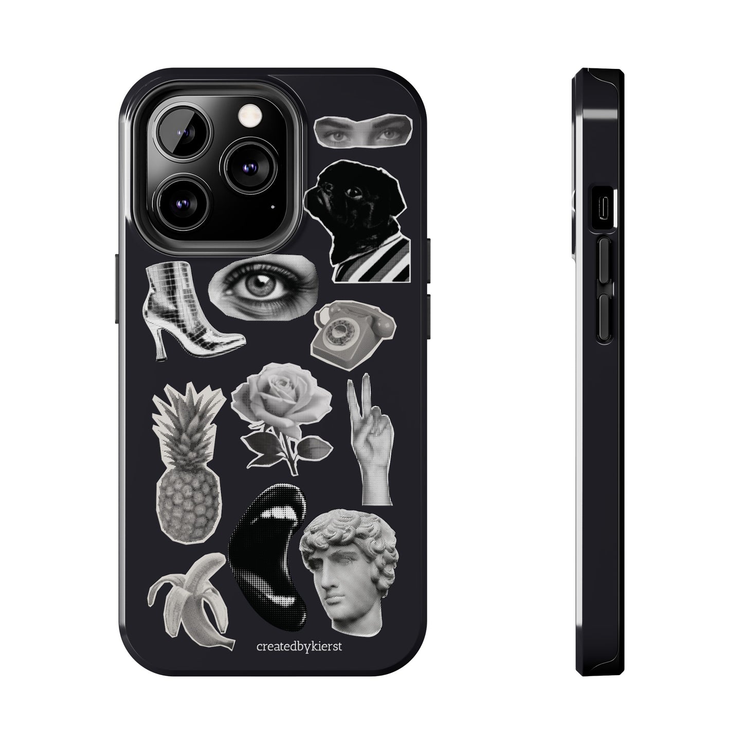 Black & White Vintage Sticker Design iPhone Case