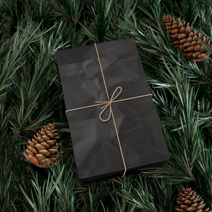 Black Crinkle Paper Inspired Gift Wrapping Paper