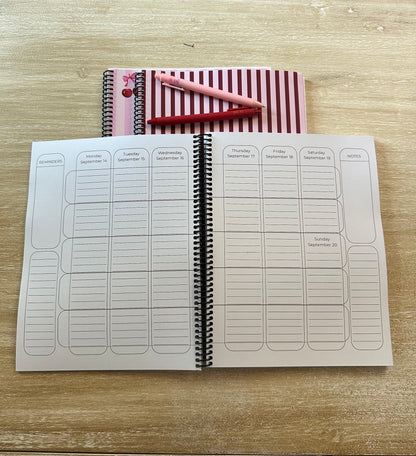2026 - 2027 Cherries on Pink Stripes Mid Year Lifestyle Planner