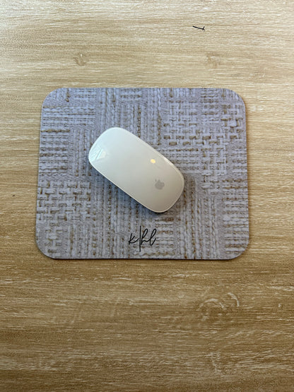 Cream + Gold Tweed Print Mouse Pad