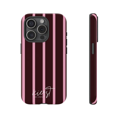 Signature Velvet Nior and Pink Stripe iPhone Case