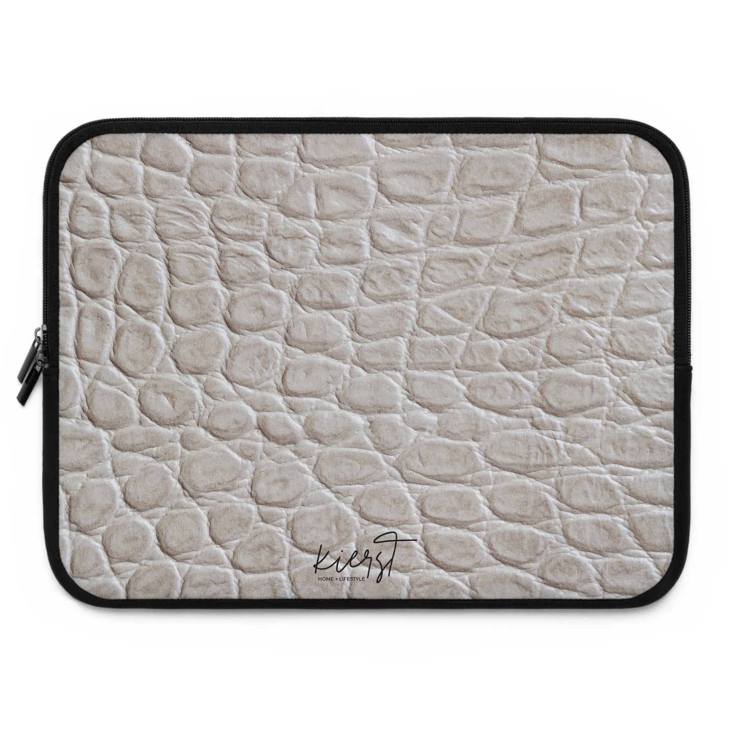 Cream Reptile Print Laptop Sleeve | Elevated Printed Texture for Everyday Tech
