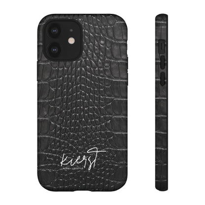Black Alligator Print iPhone Case
