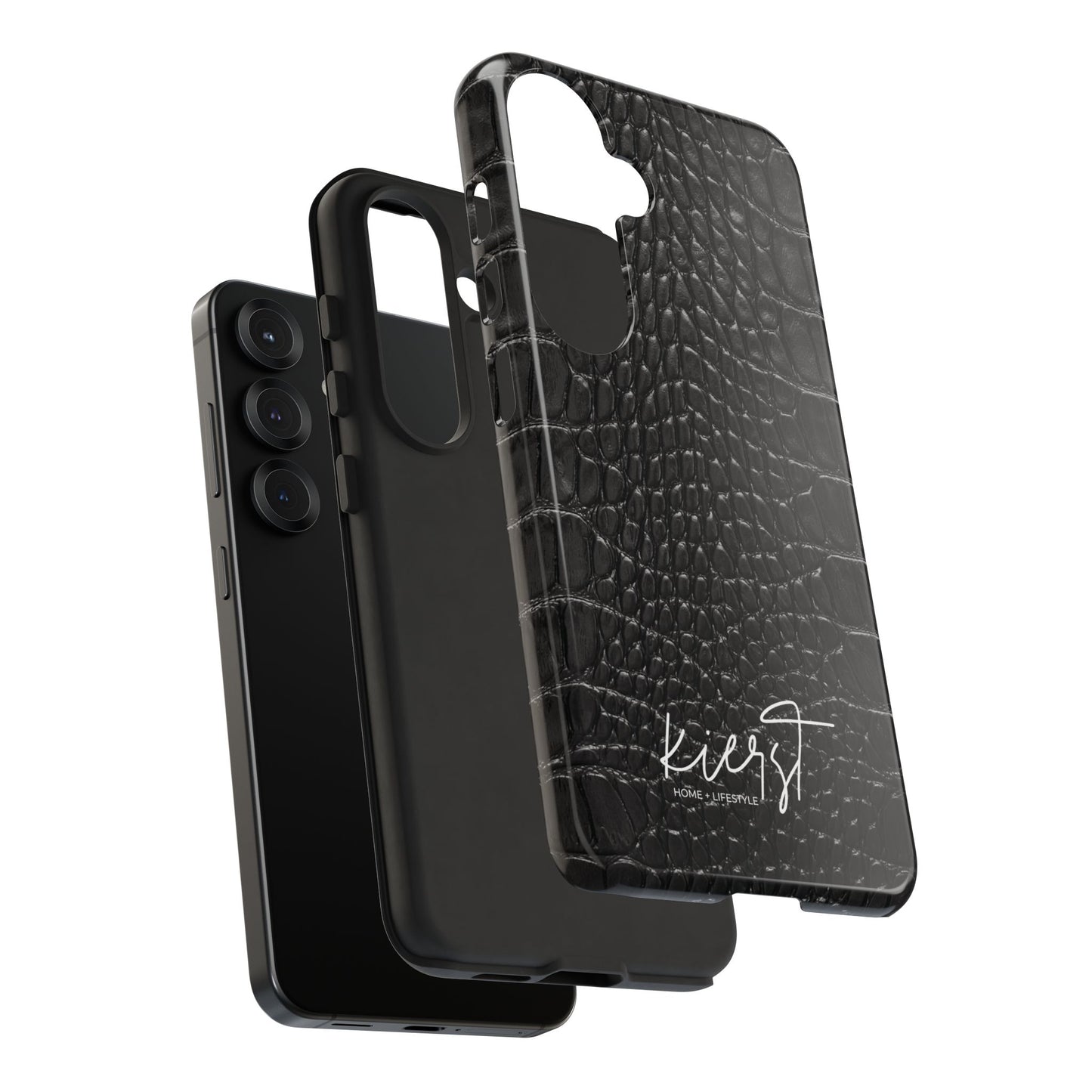 Black Alligator Print Samsung Galaxy Phone Case