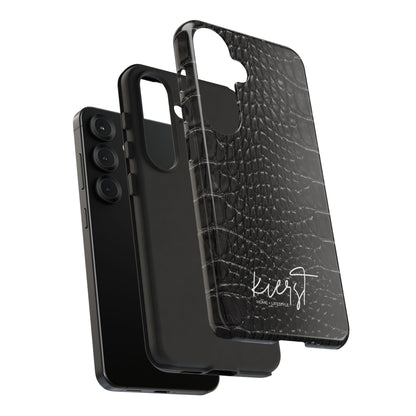 Black Alligator Print Samsung Galaxy Phone Case