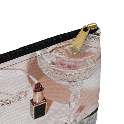 Just A Girl Accessory Pouch – Vintage-Inspired Beauty Flat Zipper Bag