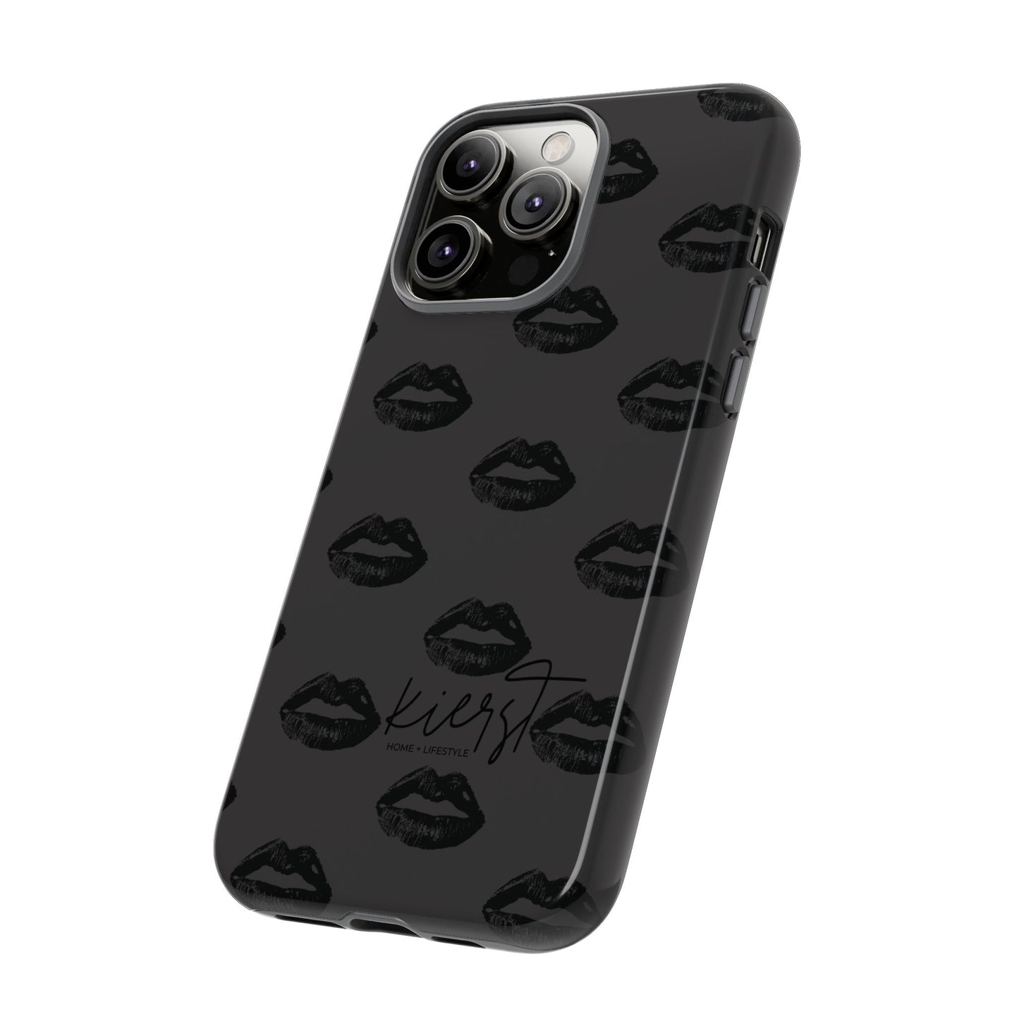 Black Lips on Charcoal iPhone Case
