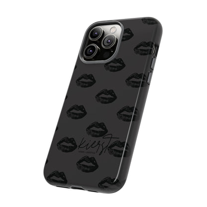 Black Lips on Charcoal iPhone Case