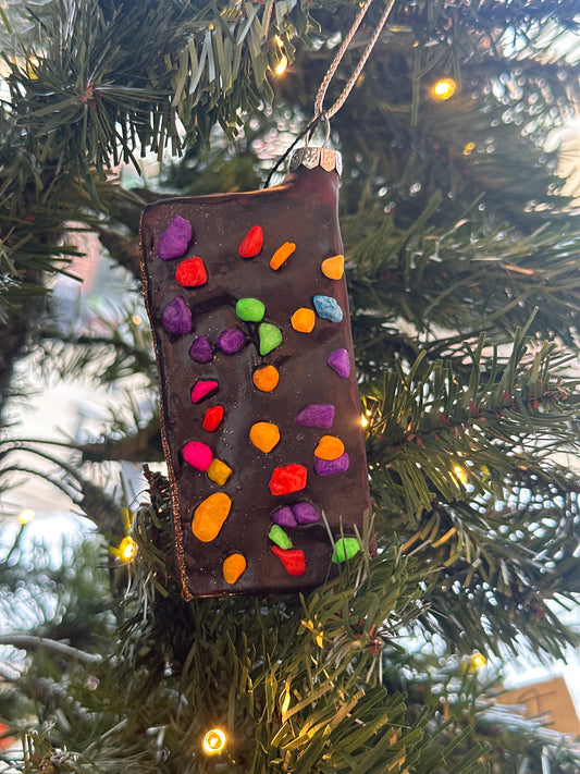 Cosmic brownie glass ornament