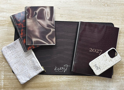 2027 Signature Velvet Noir Crocodile Lifestyle Planner
