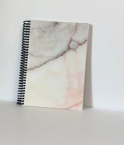 Warm White Marble Notebook | Organic Elegance for Everyday Notes
