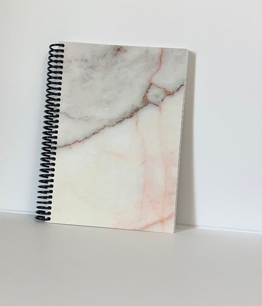 Warm White Marble Notebook