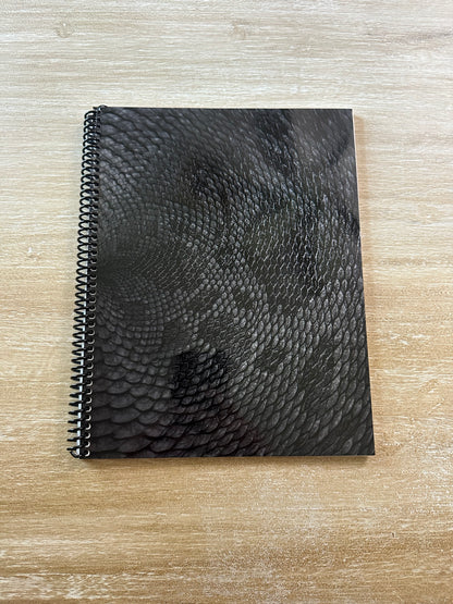 Black + Grey Snake Print Notebook