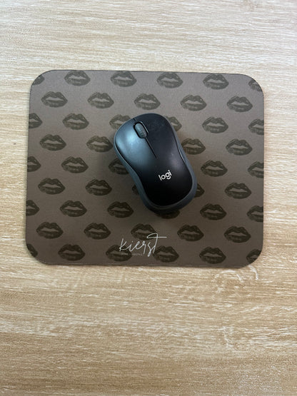 Black Lips on Mocha Mouse Pad