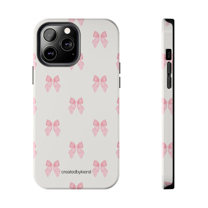 Pink Multiple Bows on Beige iPhone Case