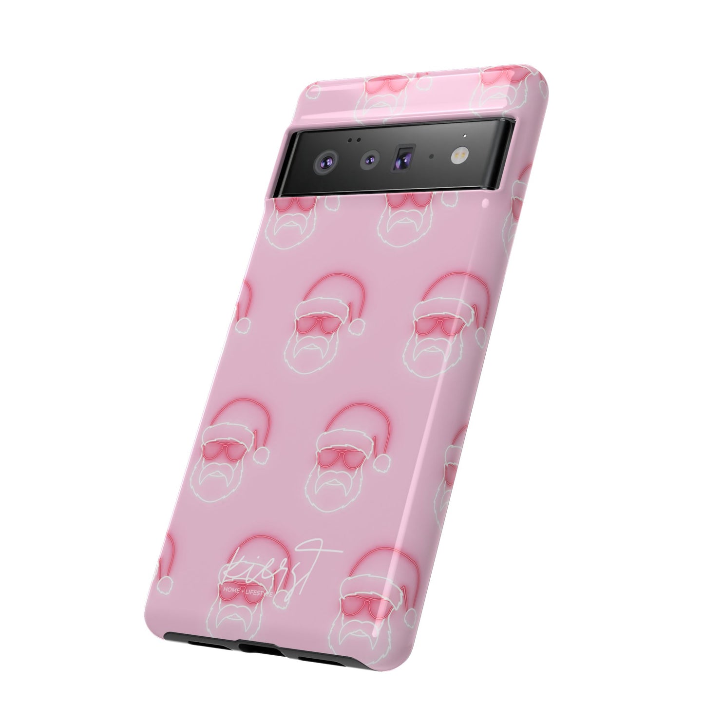 Holiday 25 Neon Sign Santa on Pink Google Pixel Phone Case