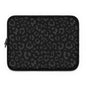 Grey on Black Leopard Laptop Sleeve