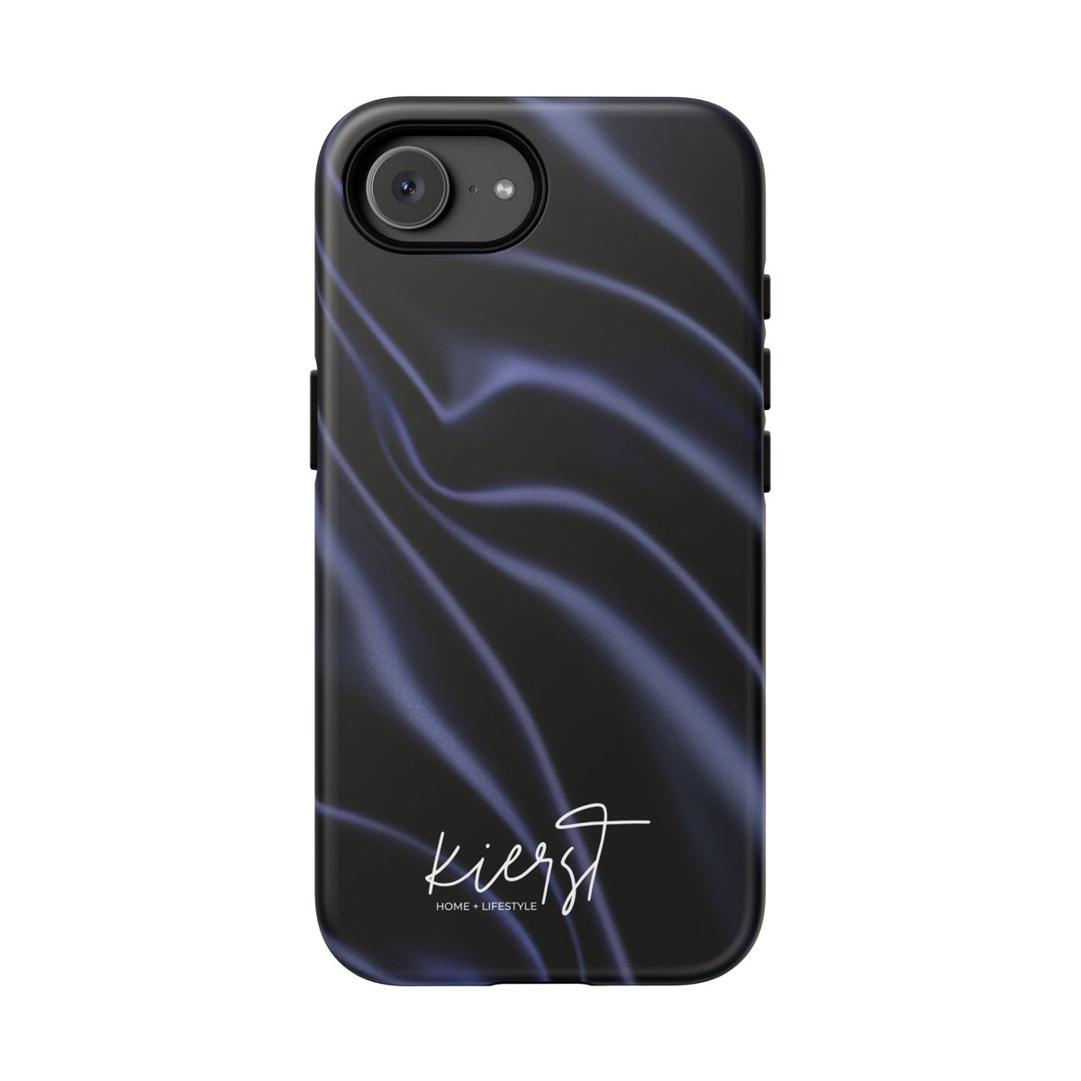 Navy Silk Print iPhone Case