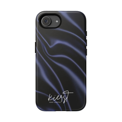 Navy Silk Print iPhone Case