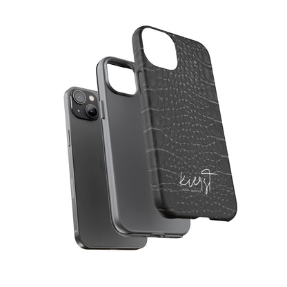 Black Alligator Print iPhone Case | Minimalist Edge Meets Everyday Function