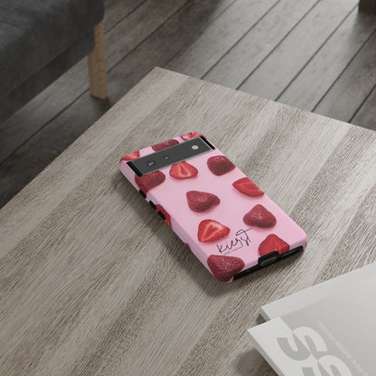 Strawberries Google Pixel Case | Blush-Toned Charm Meets Playful Precision
