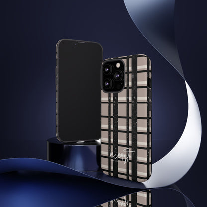 Elevated Neutrals Plaid iPhone Case | Classic Pattern, Modern Contrast