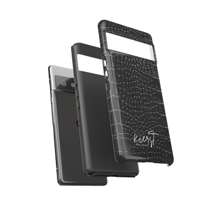 Black Alligator Print Google Pixel Case | Sleek Texture Illusion, Bold Everyday Protection