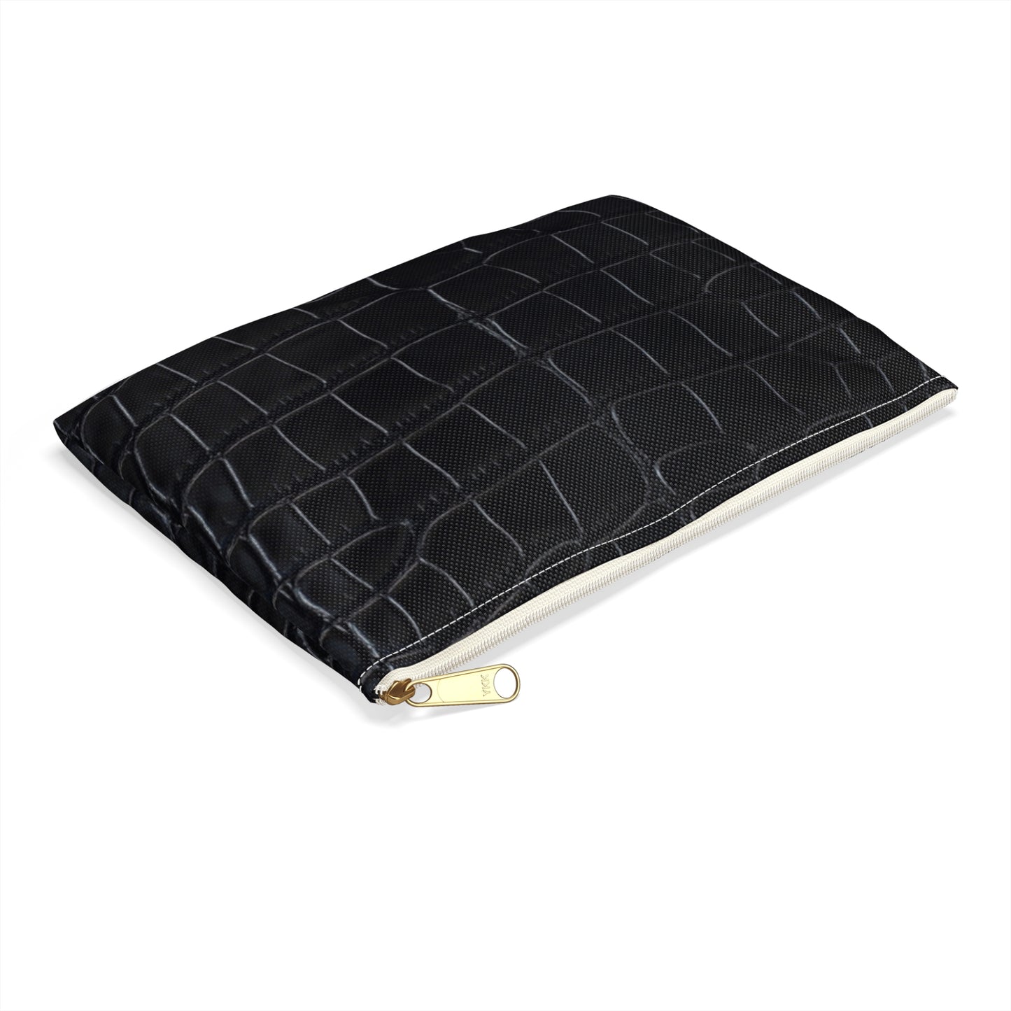 Black Crocodile Accessory Pouch